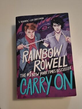Rainbow Rowell Carry On Paperback - Purple & Teal Cover